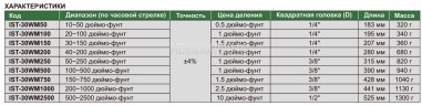 IST-30WM2500 Ключ динамометрический предельный 500~2500 дюймо-фунт 10 дюймо-фунт INSIZE