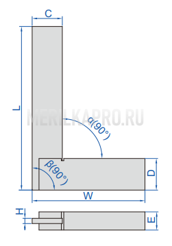 4707-200 Угольник металлический с широким основанием 200х130 мм INSIZE