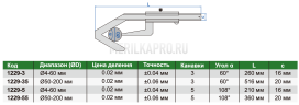1229-35 Штангенциркуль нониусный V-образный ШЦ-1 50-200 мм ±0.06 мм INSIZE