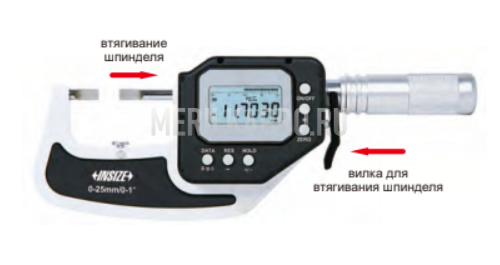3352-50BWL Микрометр цифровой с лезвийными измерительными поверхностями с невращающимся шпинделем влагозащищенный IP65 МКЦ 25-50 мм/1-2" INSIZE