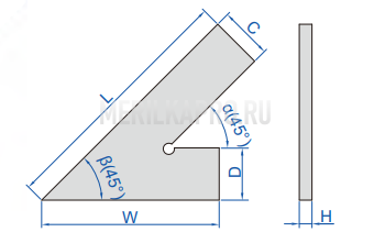 4745-1120 Угольник 45° 120х80 мм INSIZE