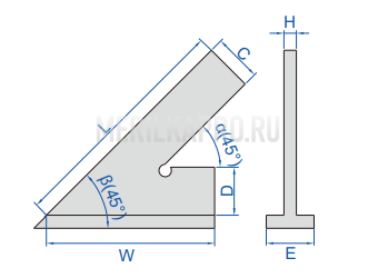 4747-120 Угольник 45° с широким основанием 120х80 мм INSIZE
