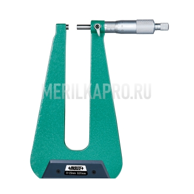 3239-253F Микрометр листовой для измерения листового металла МЛ 0-25 мм INSIZE