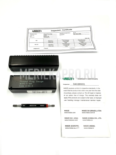 4130-3 Калибр-пробка резьбовая M3x0.5 6H ПР-НЕ, ISO1502