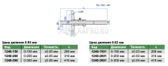1248-1501 Штангенглубиномер нониусный с крюком 0-150 мм INSIZE