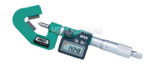 3590-803A Микрометр цифровой со сменными V-образными пятками влагозащищенный IP65 МКЦ 65-80 мм/2.6-3.2" INSIZE